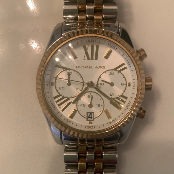 Michael Kors Women’s two tone watch with white facing